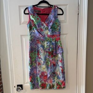 Donna Ricco Multicolor Floral Midi Dress